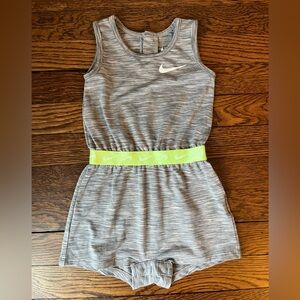 Nike Baby Girl Romper, Heather Gray/Bright Green - Size 12M